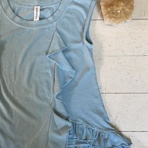 Anthropologie Amadi Vanya Blue Ruffled Top